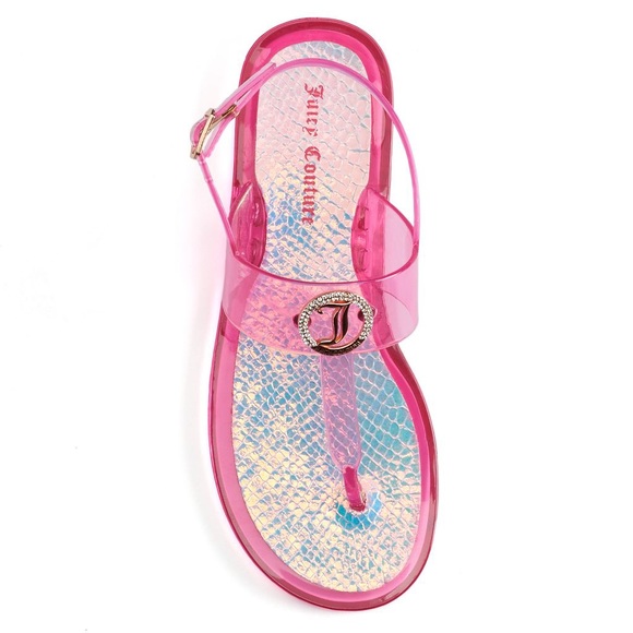 JUICY COUTURE Pink Crystal Charm Jelly Sandals - Picture 3 of 8